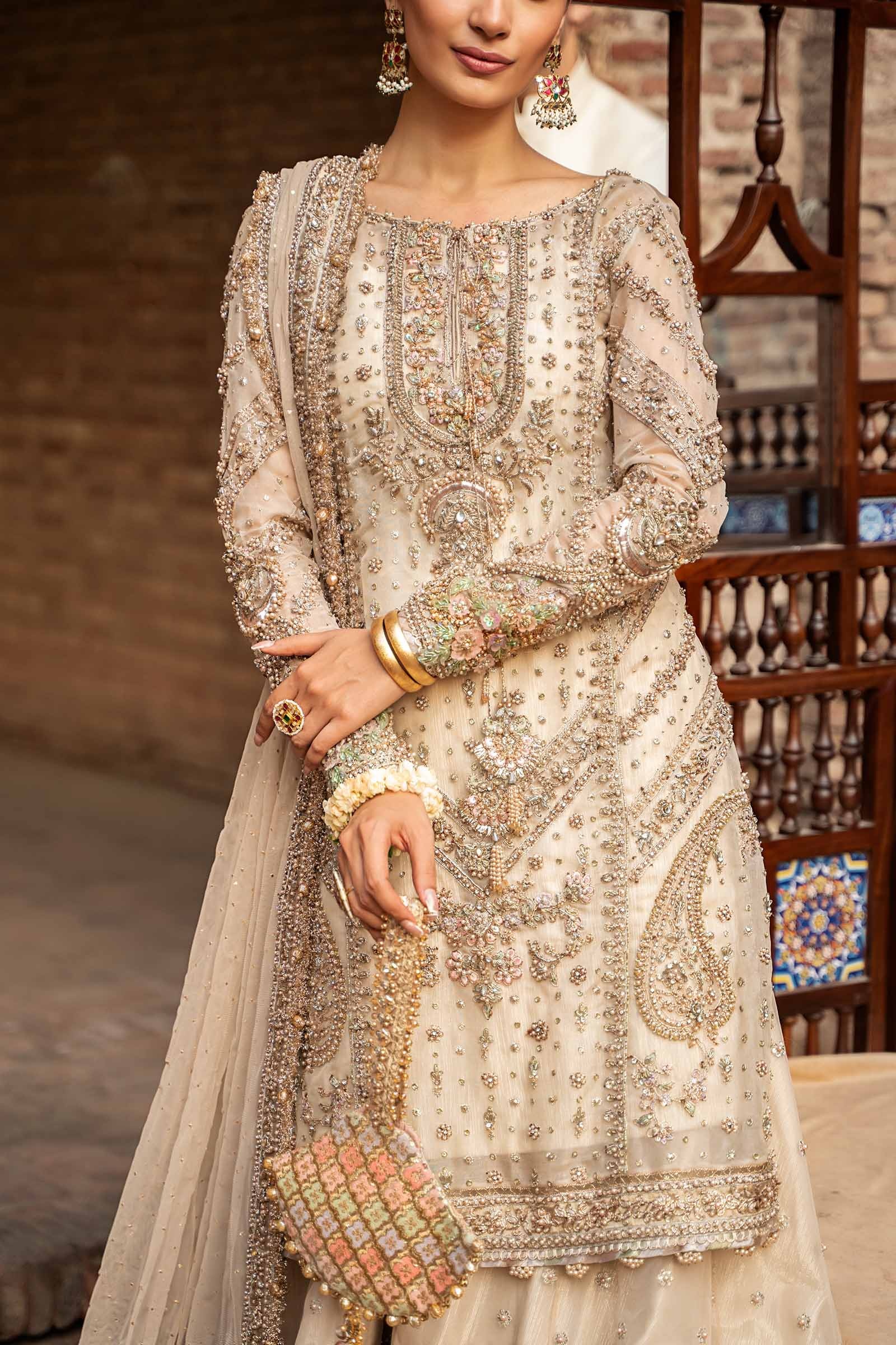 Maria B - Ishtar Pakistani fashion outfit in ivory tones.